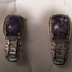 Utah Tiffany, platinum over silver earrings